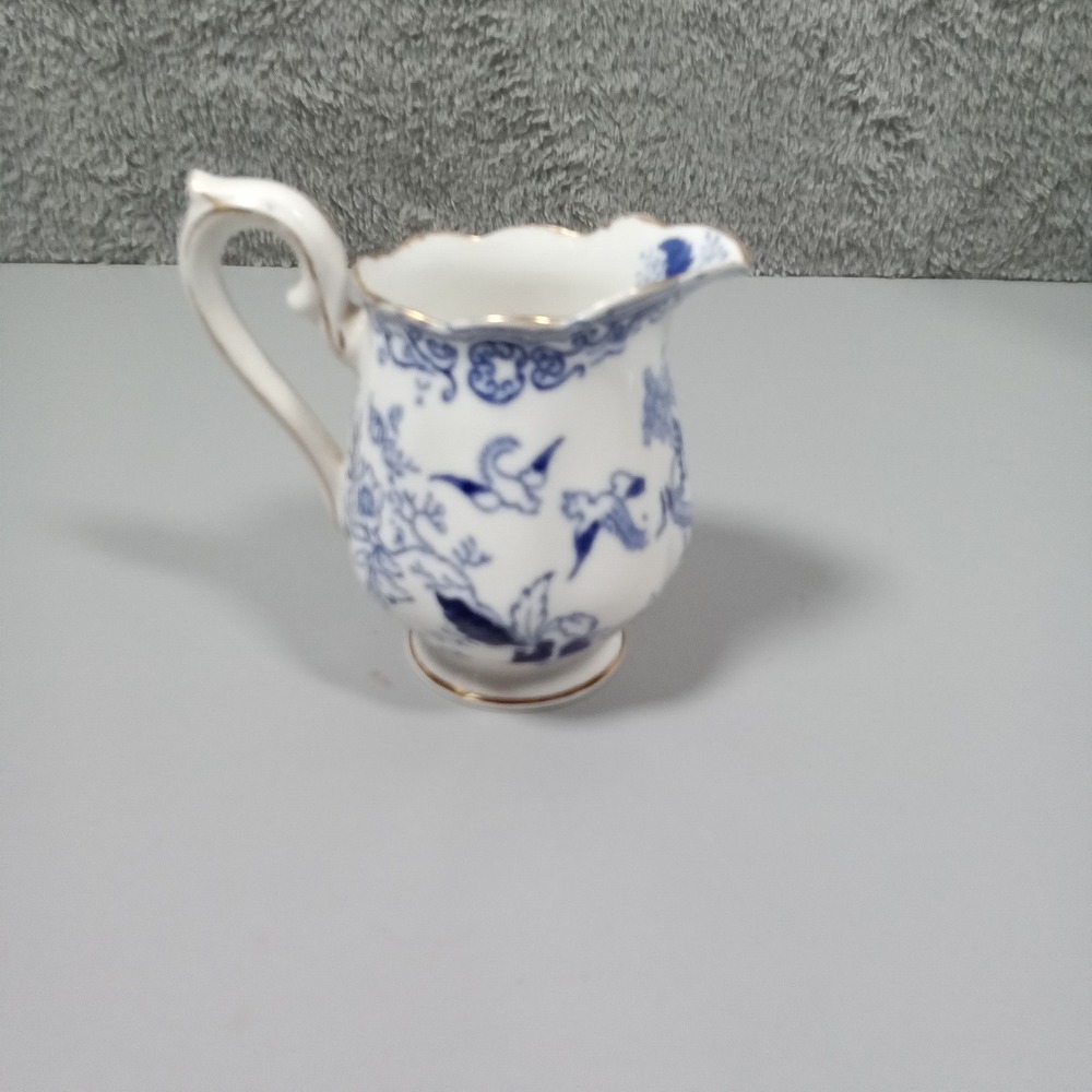 Royal Albert Blue Willow Creamer Vintage Crown China England Gold Trim Pagoda